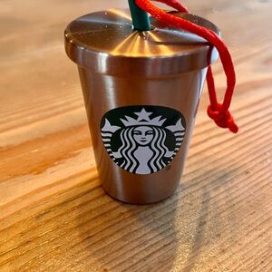 Starbucks Metallic Cup Ornament with Red String